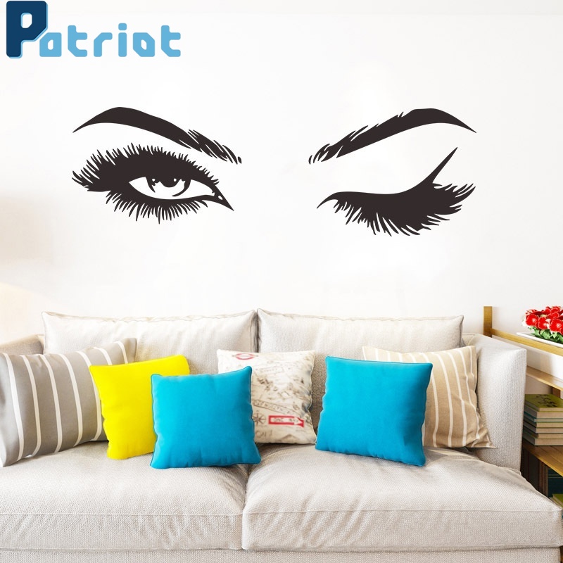 [ New Eyelashes Ethylene Propylene Wall Stickers Decoration For Living Room Bedroom Removable Decorative Painting ]