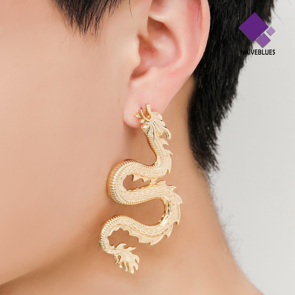 Anting Stud Bentuk Naga Melengkung Untuk Wanita