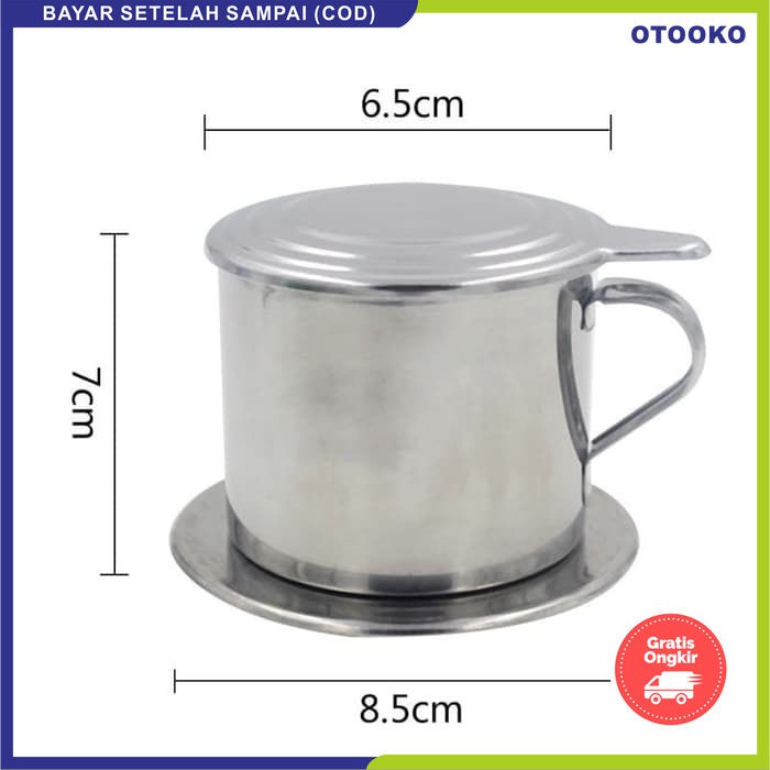 Alat kopishop Gelas filter saringan kopi vietnam drip kopi susu Vietnam drip 7Q Long Cam Coffee Kopi 1 Cup Filter Saringan LC Stainless Alat Penyaring Saring