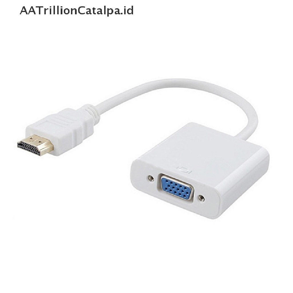 Aatrillioncatalpa Kabel Adapter Konverter HDMI-compatible Ke VGA Digital Ke Analog Untuk PS4 PC TV