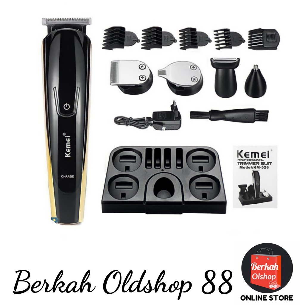 Berkah Oldshop 88 - Alat Cukur Rambut Charger Kemei KM 526 8 in 1 Hair Clipper Kemei 526