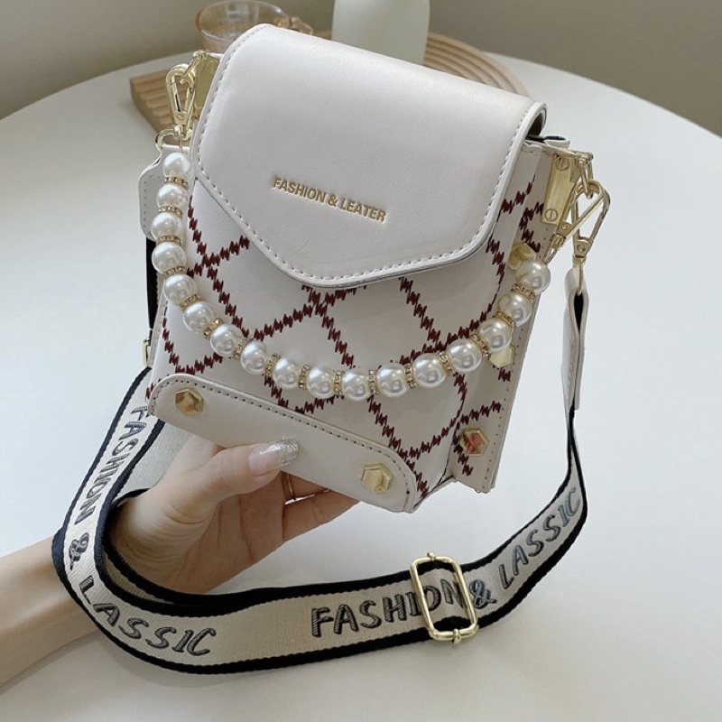 LADIESBAG -TAS HANDBAG MUTIARA SELEMPANG CEWEK BAG WANITA IMPORT KONDANGAN SHOULDER STRAP LB- 287