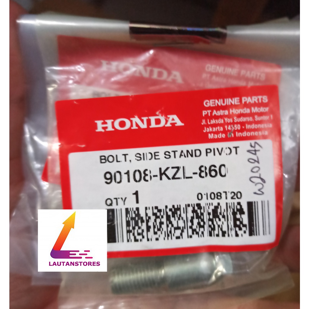 90108-KZL-860 Baut Standar Samping Bolt Side Stand Pivot HONDA MATIC (putih)