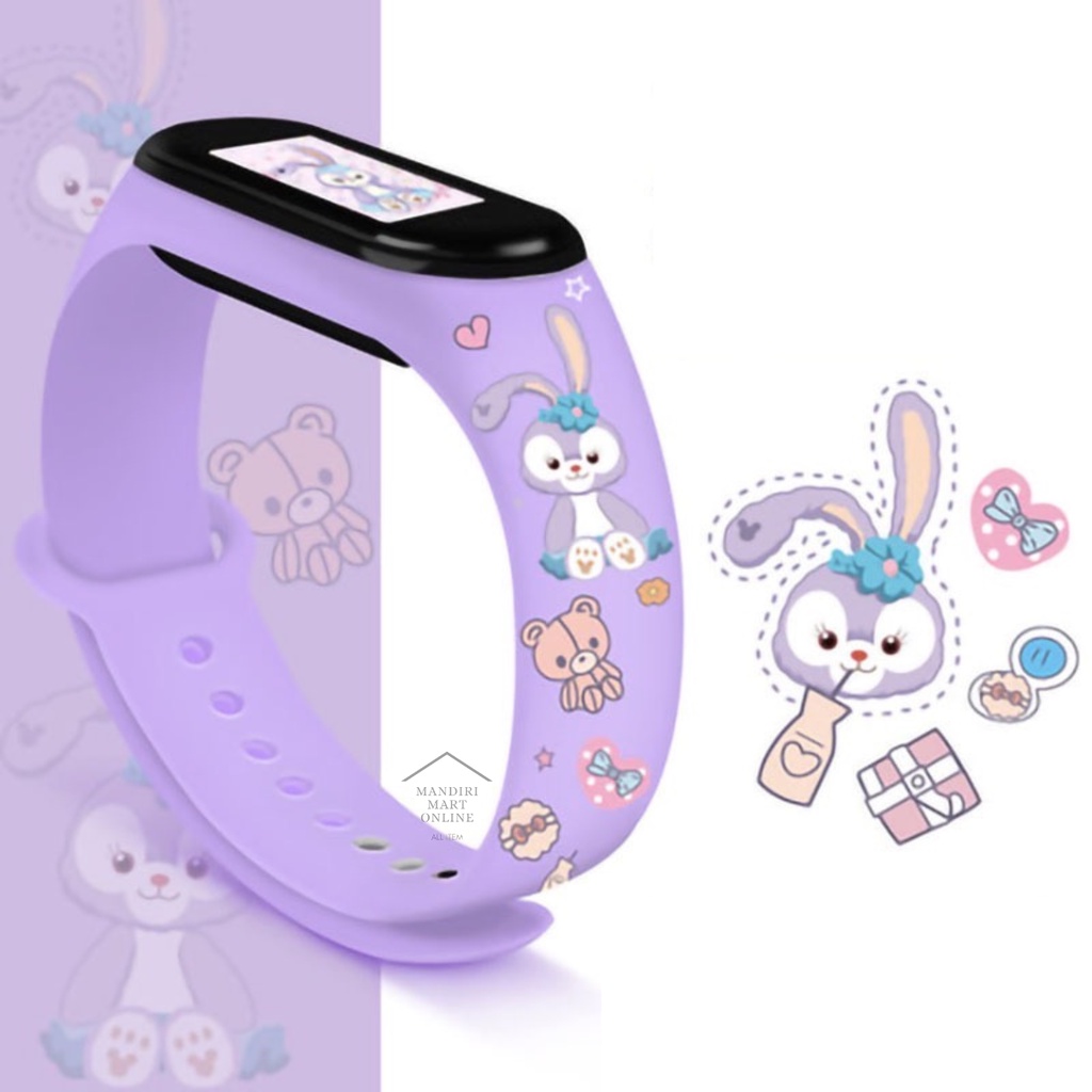 Strap Mi Band 7 6 5 4 3 Strap Silicone Tali Pengganti Xiaomi Miband 3 4 5 6 7 Kartun Print