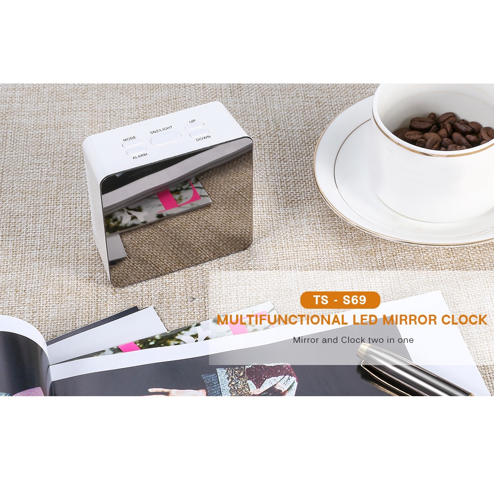 TD-AI02 Jam Meja LED Digital Mirror Clock with Temperature - TS-570