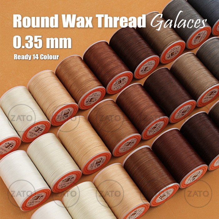 

DISKON- BISA COD GALACES 0,35 mm ROUND Waxed Leather Thread - Benang Jahit Kulit - S000