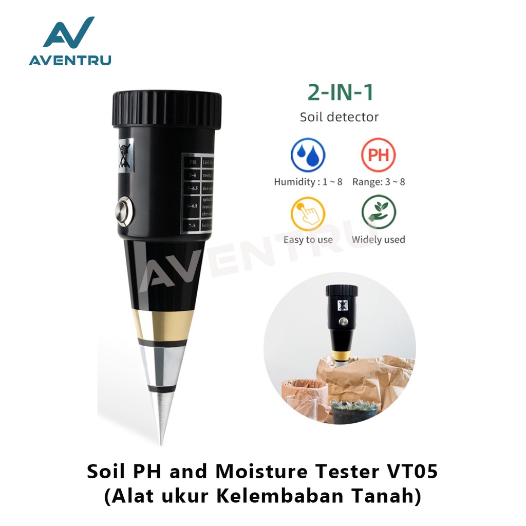 Alat Ukur Kelembaban Tanah Soil Moisture PH Meter Tester VT05 (VT-05)