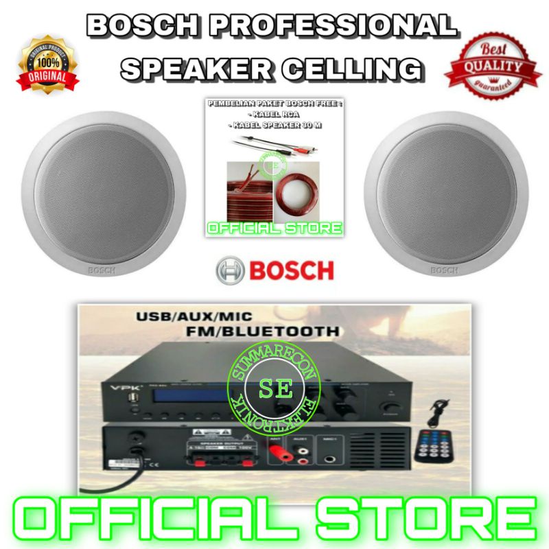 paket speaker celling restoran cafe kantoran amplifier vpk speaker bosch usb bluetooth 2 unit