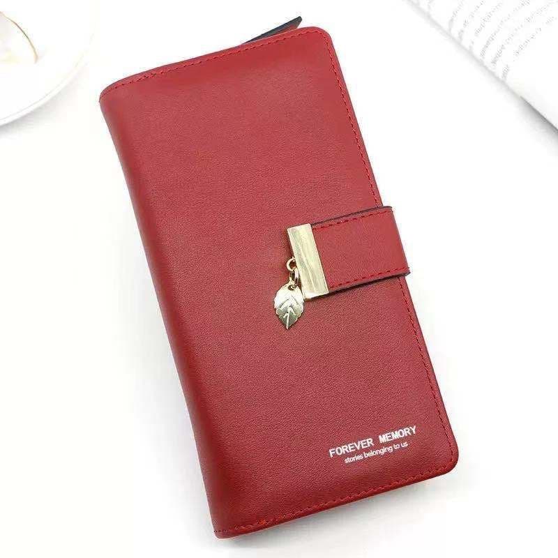 DOMPET PANJANG WANITA KOREA KULIT PREMIUM MEWAH DAUN FASHION SCALY MURAH LIPAT WA093B5