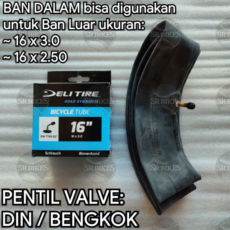 Ban Dalam 16 x 2.50 / 3.0 Sepeda Listrik Selis BMX FAT BIKE. DELI TIRE