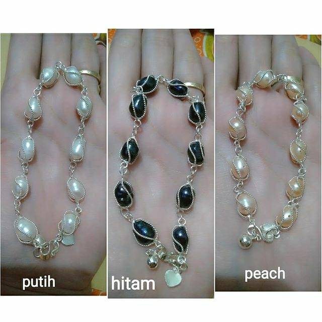 Gelang mutiara lapis perak