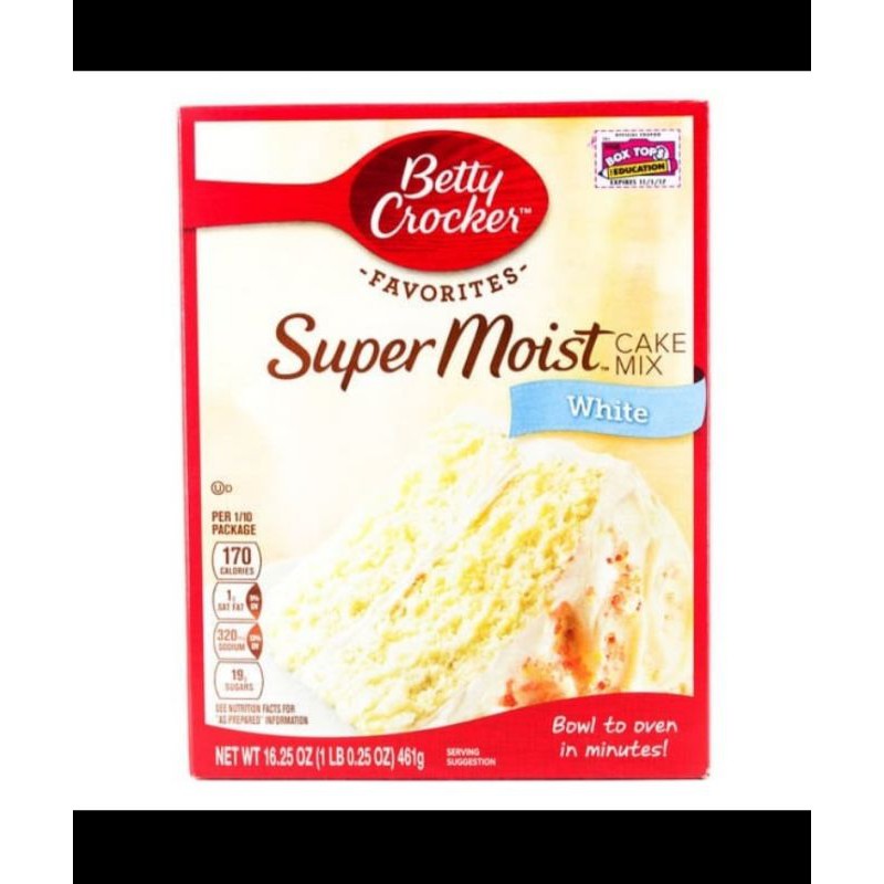 

Betty crokers super moist white cake mix flour 461gr