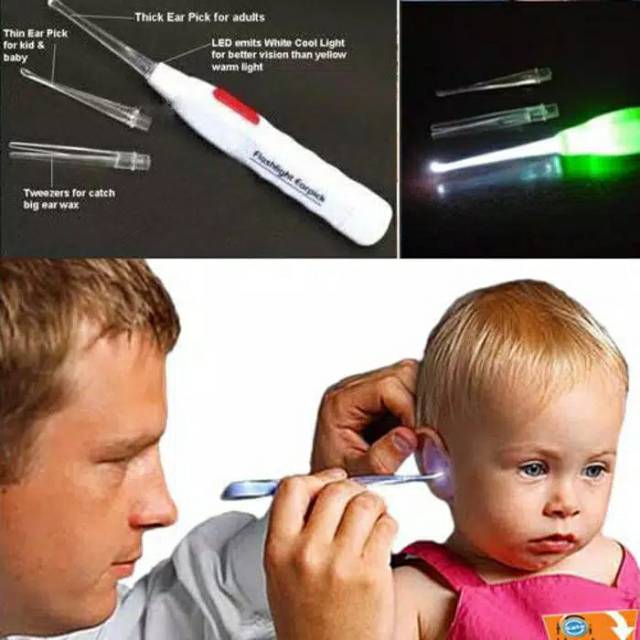 Pembersih Telinga Lampu LED Anak Bayi Korek Telinga Ear Pick LED