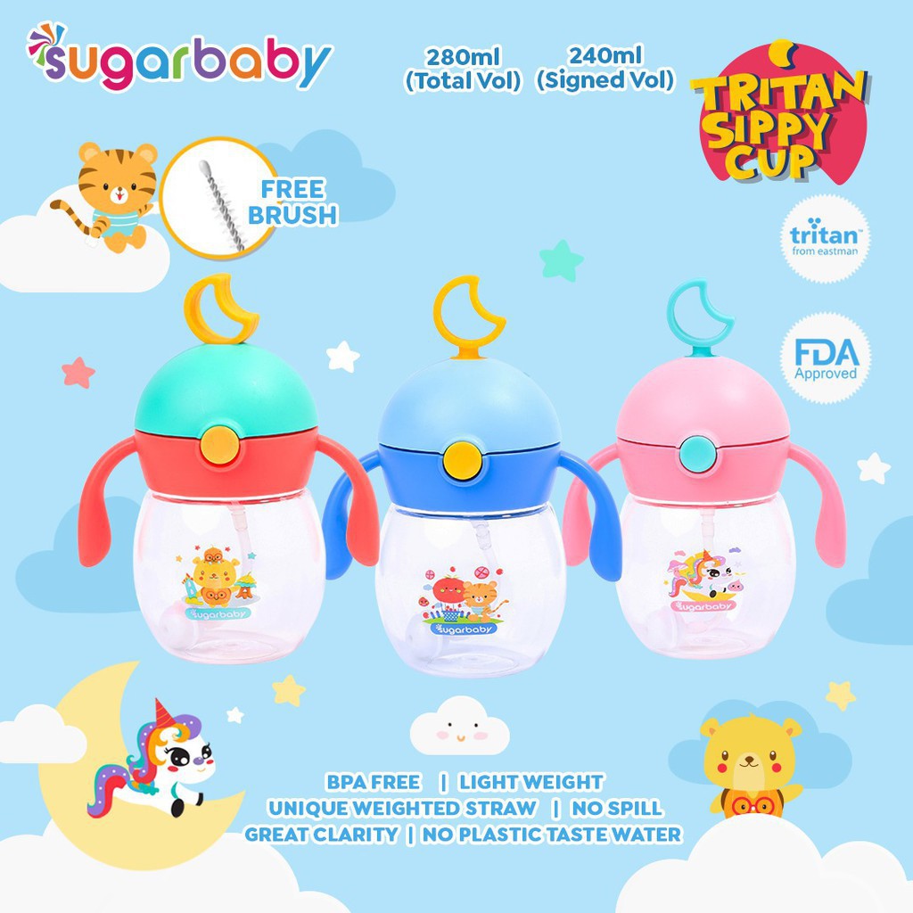 Makassar ! Sugar Baby Tritan Sippy Cup 240/280 ml 9m+