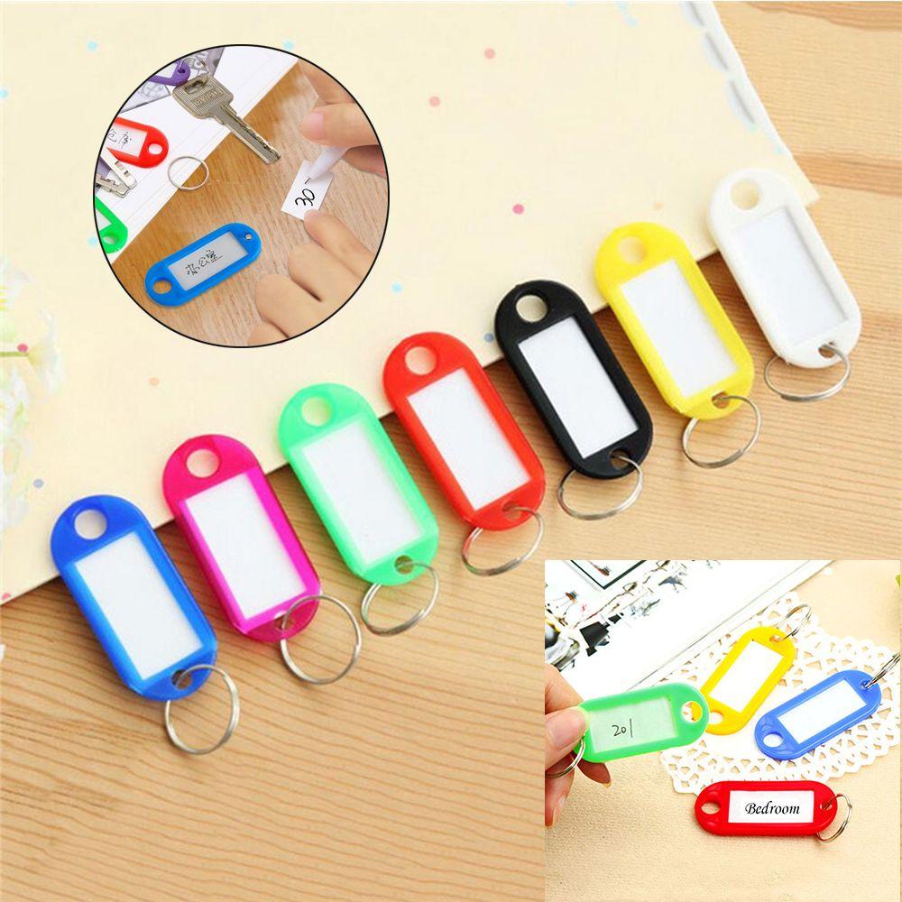 Top5/10pcs Gantungan Kunci Plastik ID label Luggage Tag Perhiasan