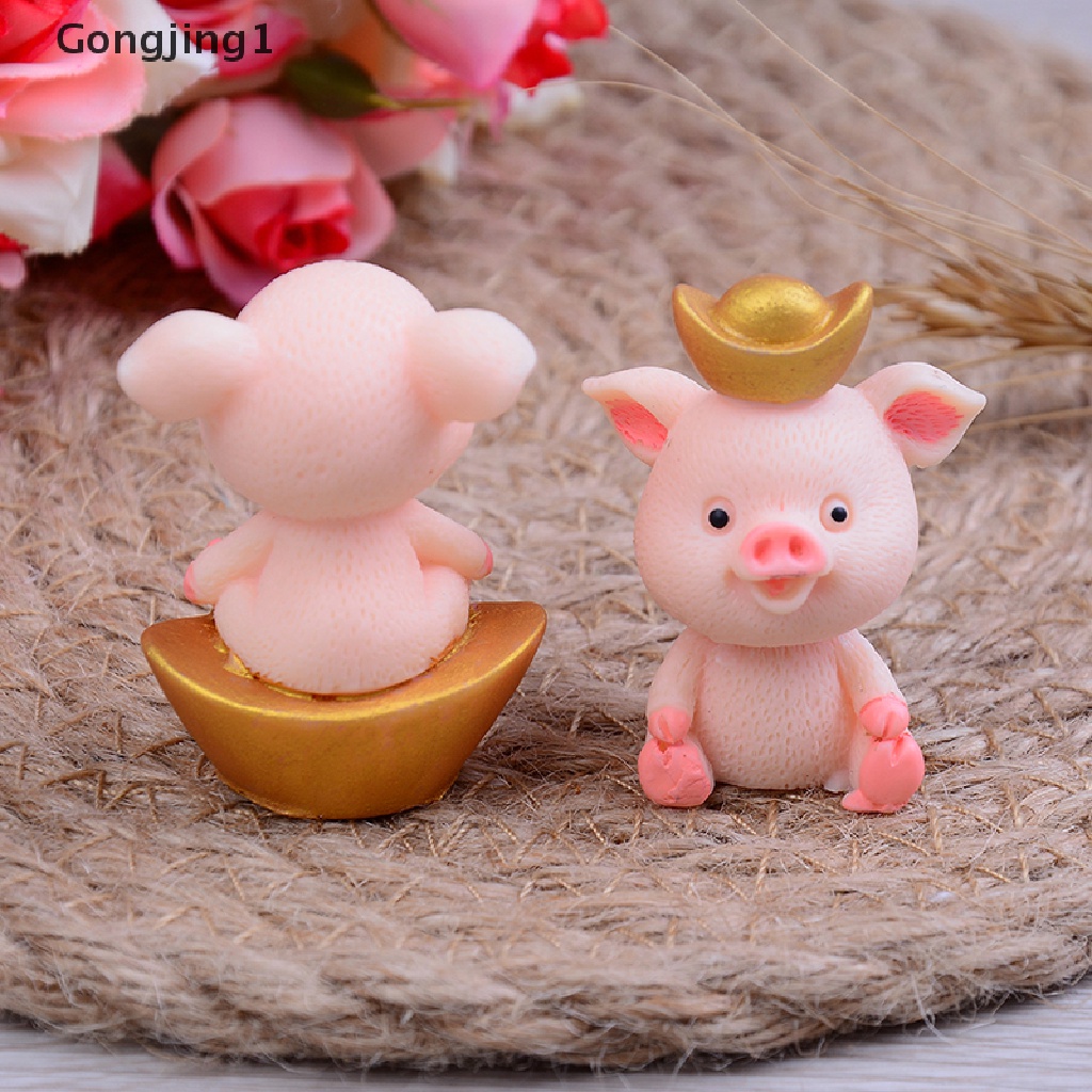 Gongjing1 5pcs / set Miniatur Babi Lucu Untuk Dekorasi Taman Peri Diy