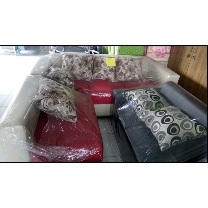 Sofa L Merah Bonus Bantal Sofa Free Ongkir Semarang