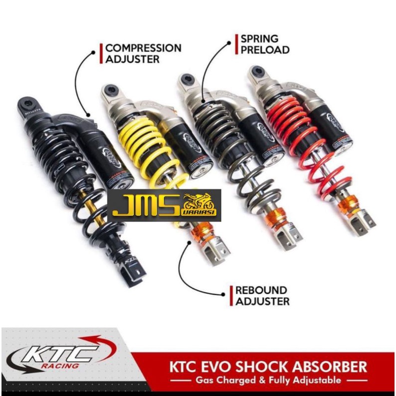 shock shockbreaker ktc racing original Evo tabung atas 310/330mm Mio Mio m3 Mio z125 xeon vario110/125/150/160 lexi freego genio Scoopy beat fi beat deluxe fazzio gear125