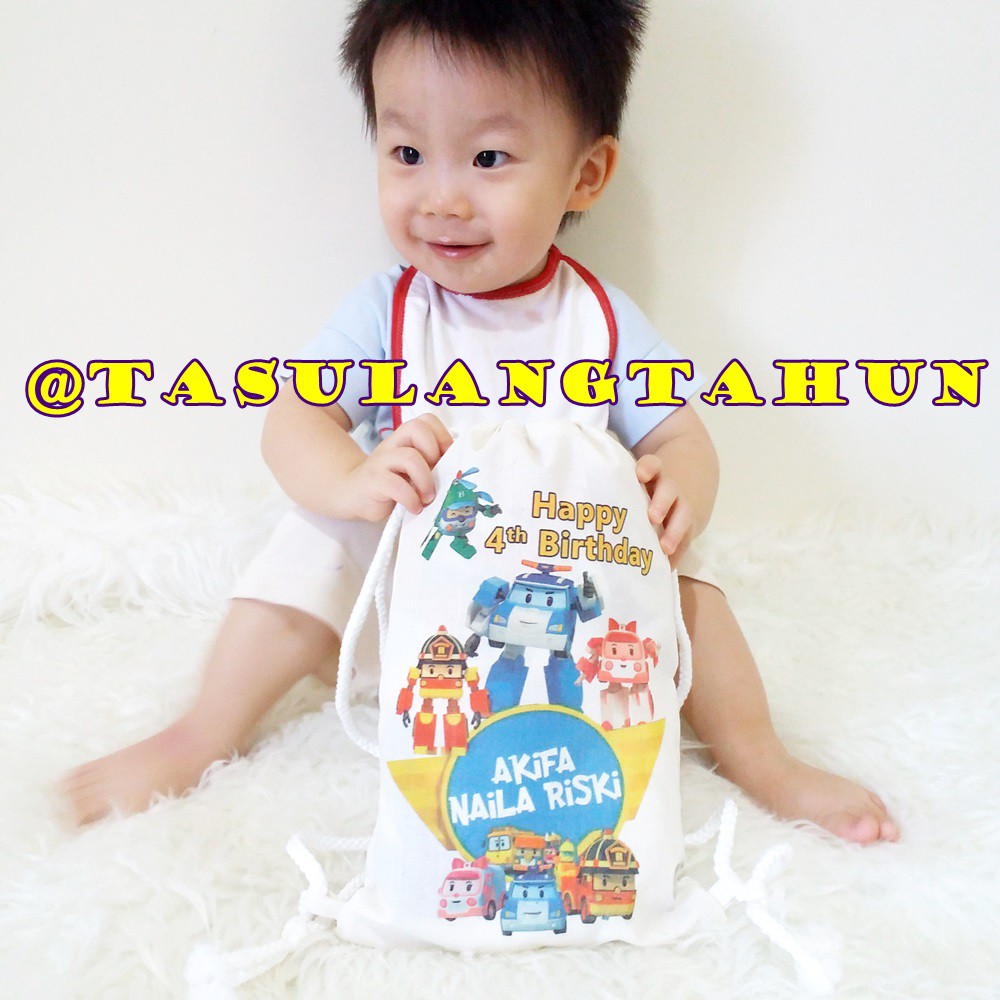 

Tas Souvenir Ultah GoodieBag Bingkisan Blacu Robocar Poli