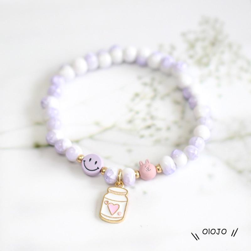 【COD】Gelang Manik-Manik Keramik Dengan Liontin Unicorn / Bintang / Kelinci Untuk Wanita