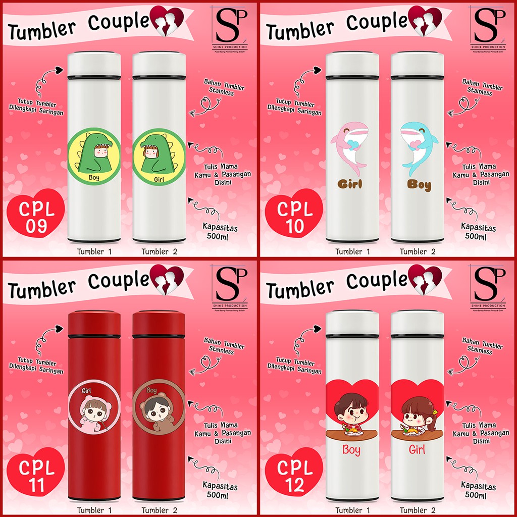 Tumbler Couple Botol Minum Couple Valentine