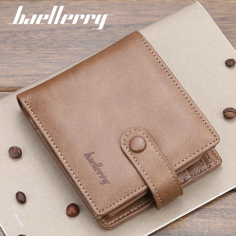 ORIGINAL BAELLERRY D1305 DOMPET LIPAT PRIA DENGAN TEMPAT KOIN BAHAN KULIT PU