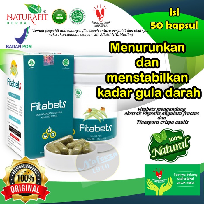 OBAT HERBAL DIABETES FITABETS 50 KAPSUL - obat diabetes paling ampuh/obat diabetes herbal/obat diabe