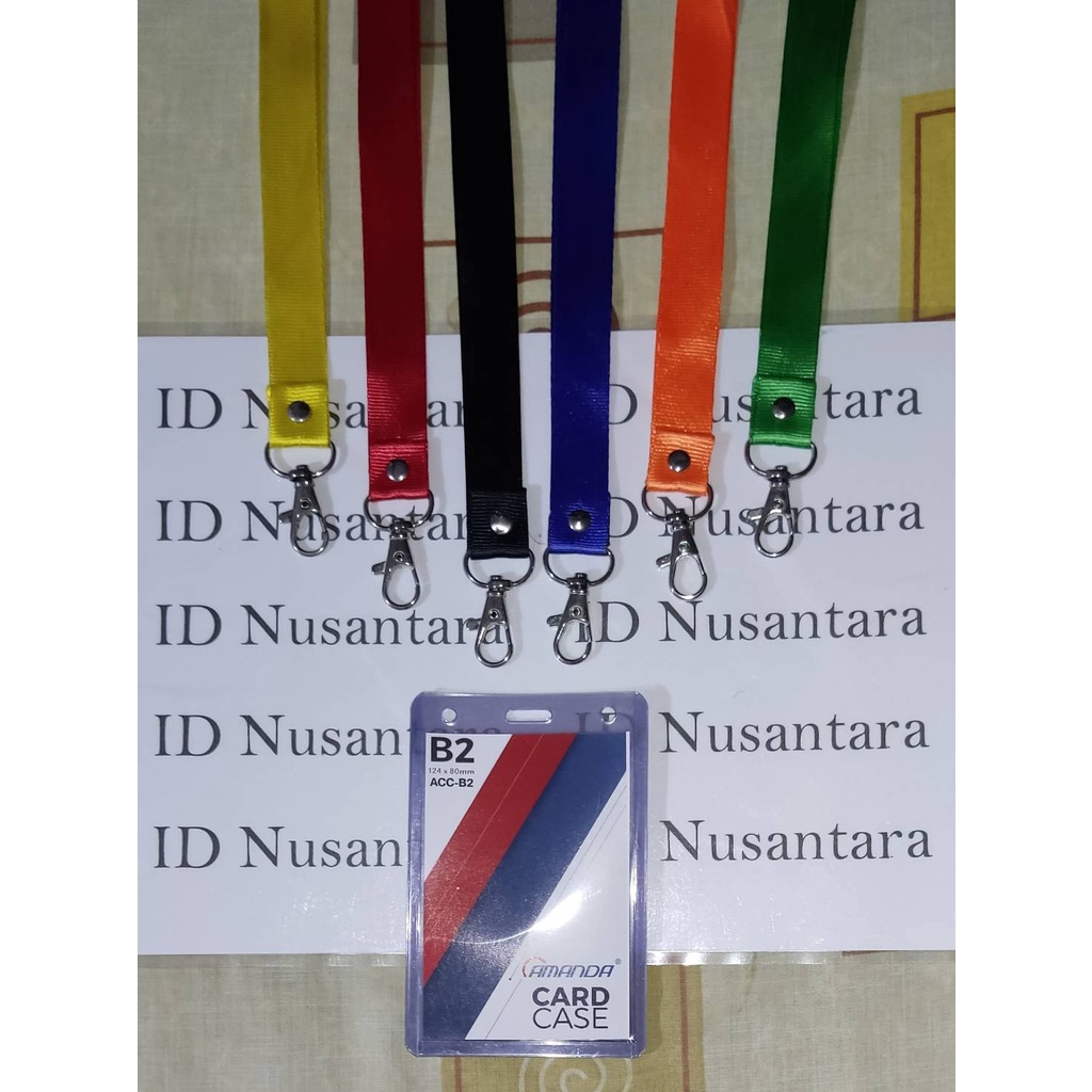 

Paket Tali Kait 2cm Polos + ID Card Case B2