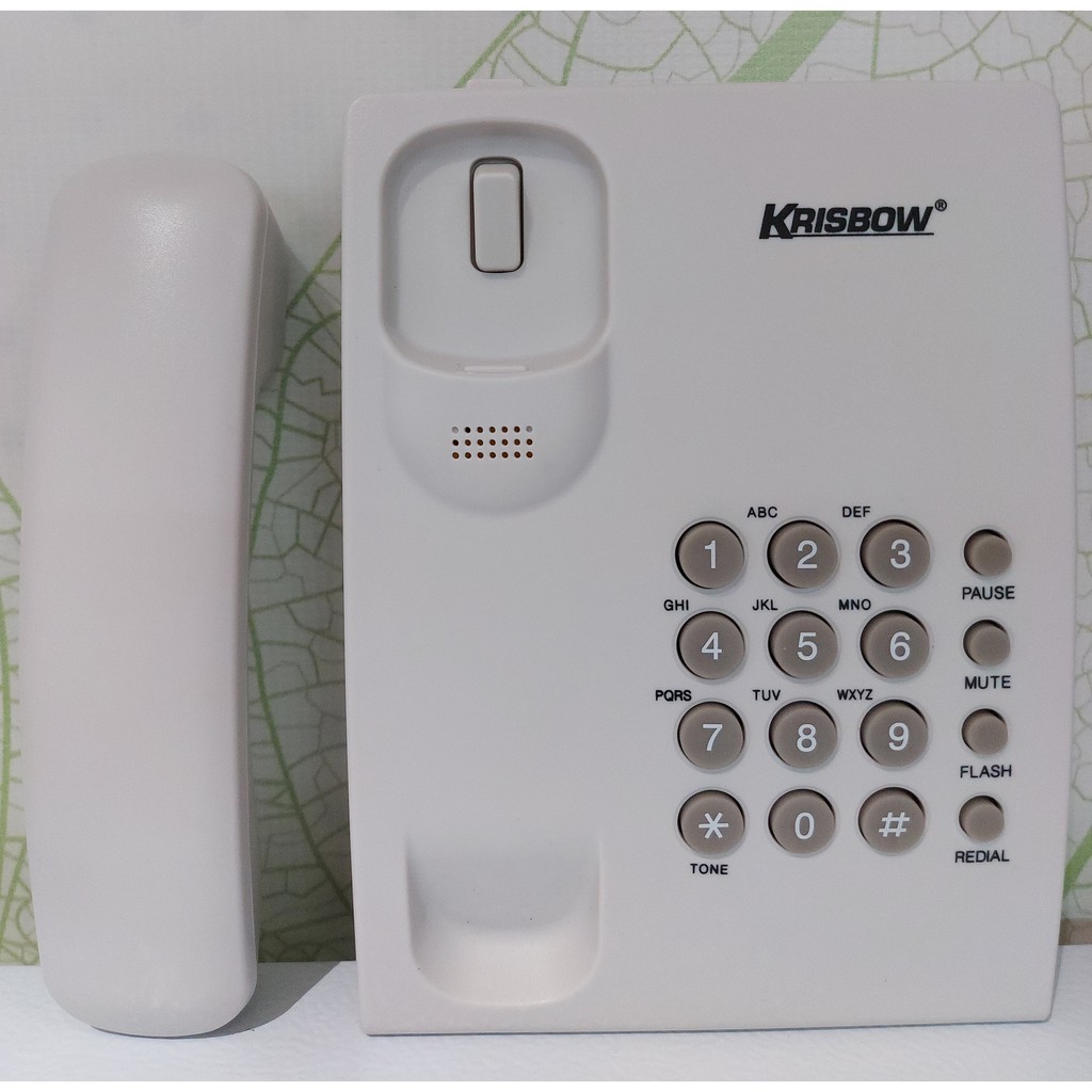 TELEPON RUMAH KRISBOW / TELEPON ANALOG / TELEPON BASIC WHITE