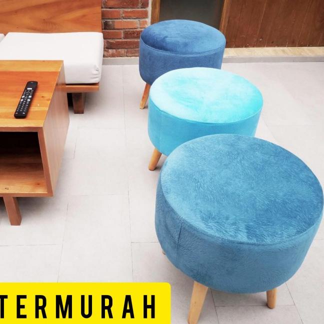 ・➘ SOFA BULAT / SOFA STOOL / KURSI BUSA - Putih (Model terkini)