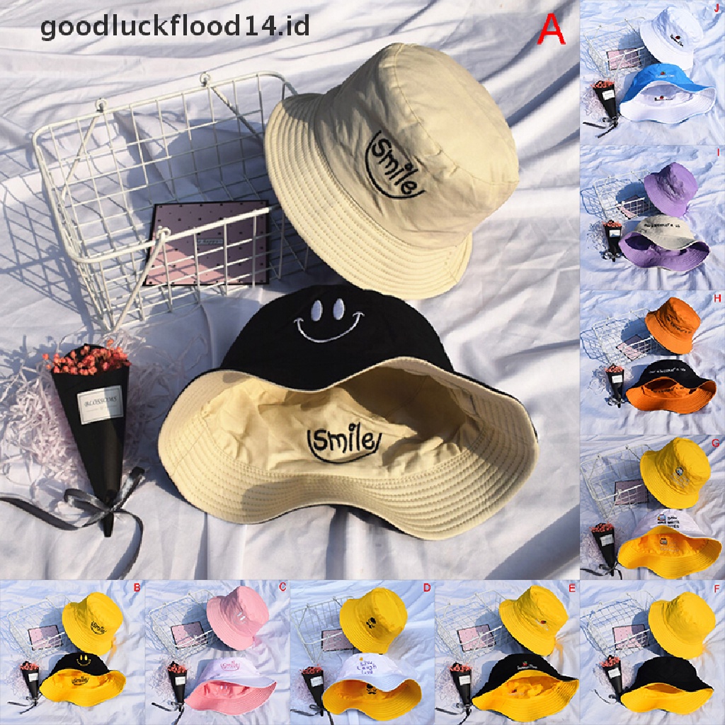 [OOID] Fashion Women Breathable Double-Sided Cotton Bucket Hat Hunting Fishing Sun Cap ID