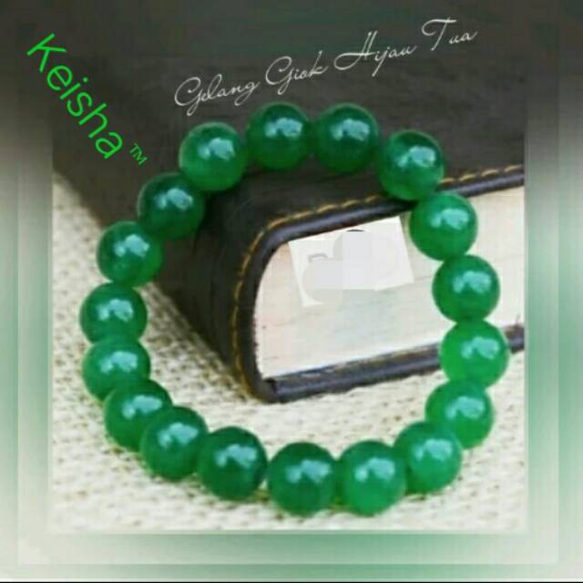 Gelang Natural Giok Hijau Tua