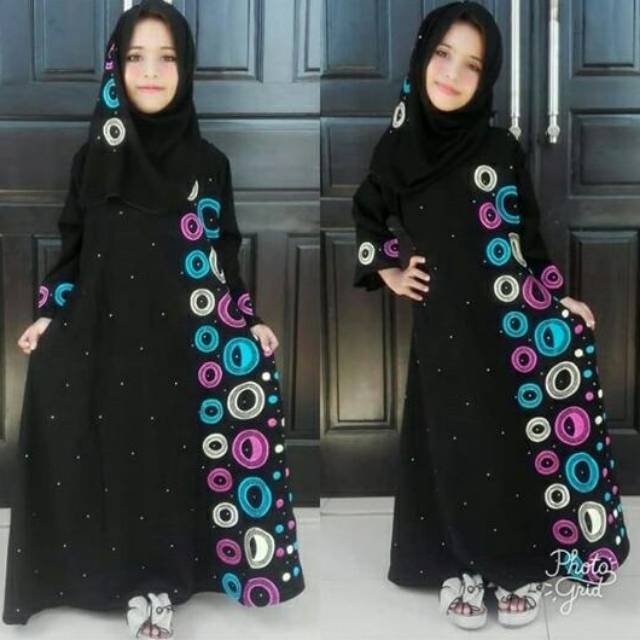 Exclusive GALLERY ABAYA BORDIR Anak Donat (Plus Pasmina)