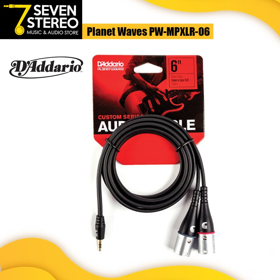 D'Addario Planet Waves PW-MPXLR-06 Mini Jack TRS to Dual XLR Male AUX