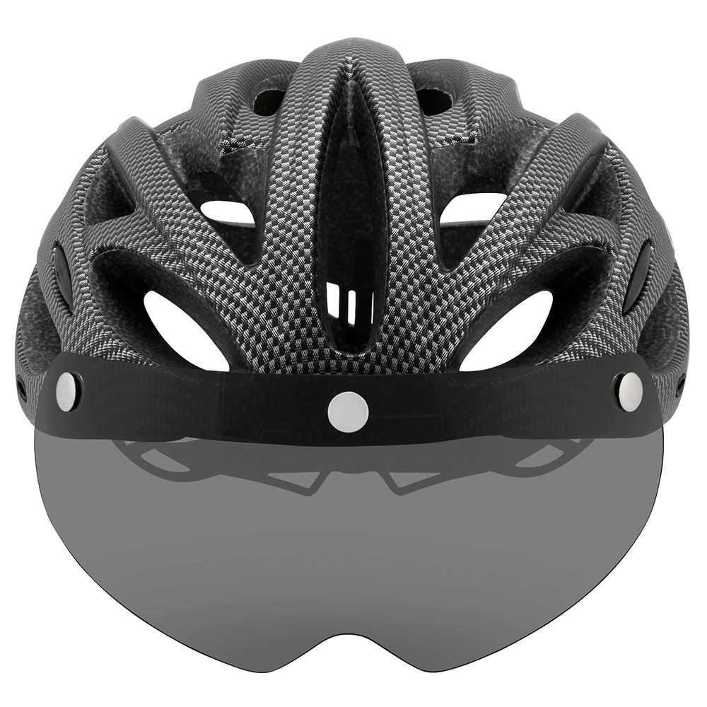 CAIRBULL Helm Sepeda Powermeter MTB Helmet Visor Removable Lens - CB26-Black Carbon