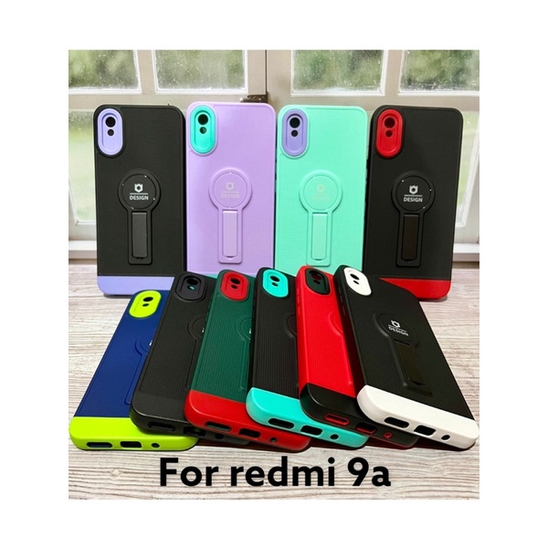 Case Redmi 9a / Casing Redmi 9a Casing Standing Soft Case Pelindung Kamera