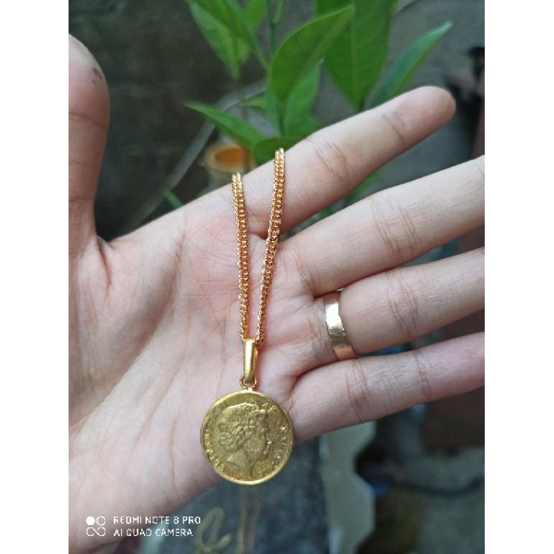 kalung xuping koin kuningan