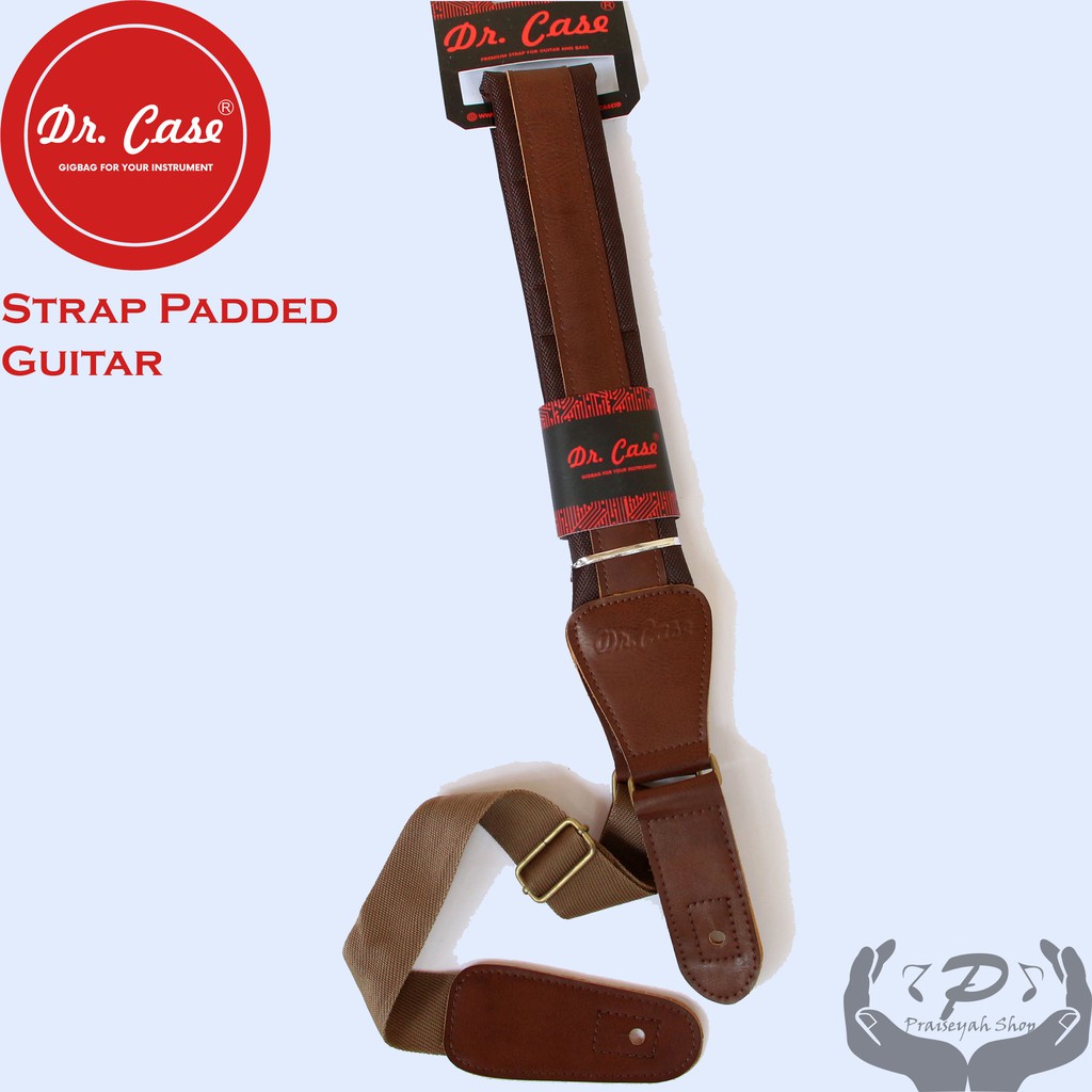 Strap Gitar Cokelat Dr Case Padded Series Tebal Kuat Nyaman Empuk