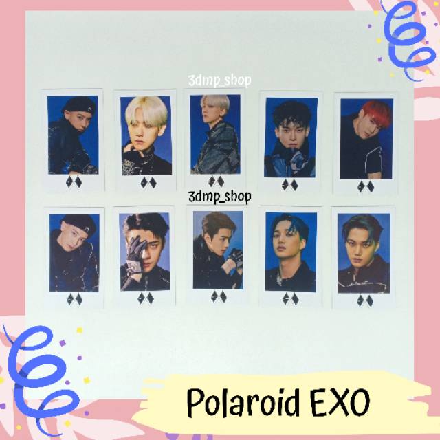 [10 lembar] Polaroid EXO Sehun Chanyeol Kai Baekhyun D.O. kyungsoo D.o Obsession