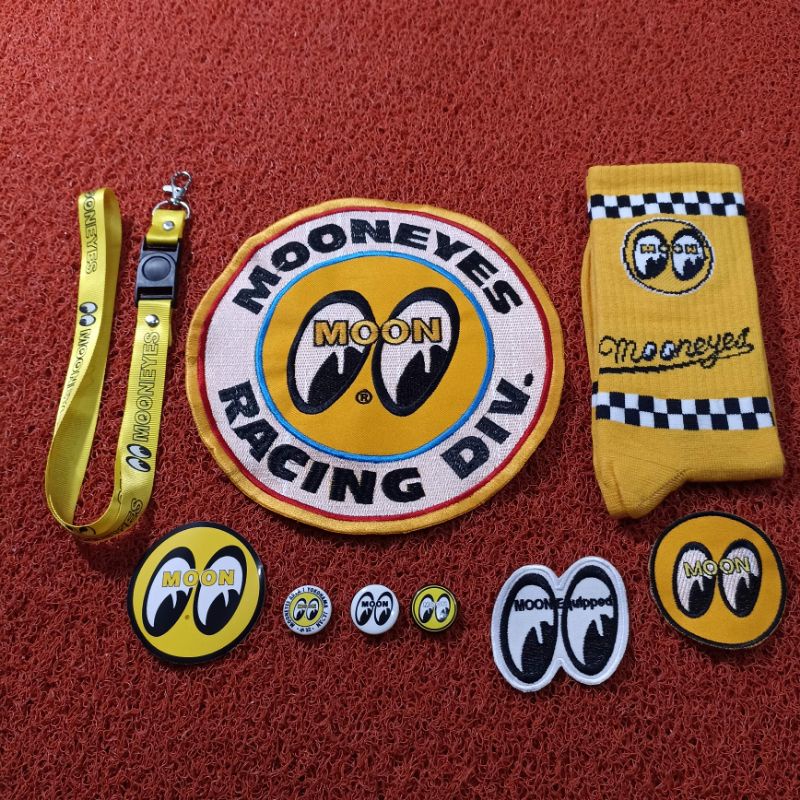 Backpatch bordir MOONEYES Satu paket hemat Free Socks / Patch Best Quality