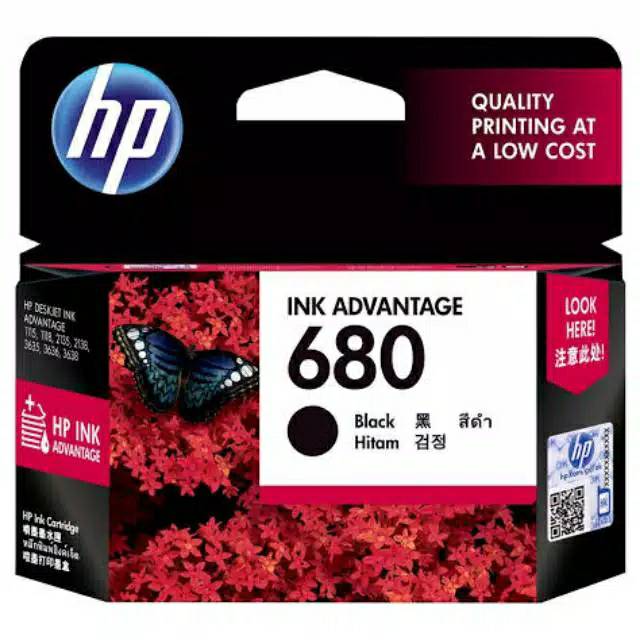 Tinta HP 680 Black HP680 Original Ink Advantage Cartridge