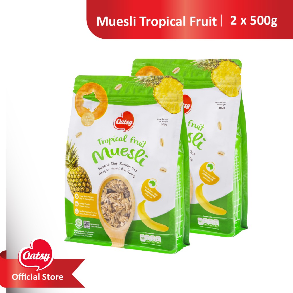 

Oatsy Muesli Tropical Fruit 500g (Double Pack)