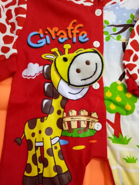 Baju jumper panjang baju kodok 3D karakter giraffe