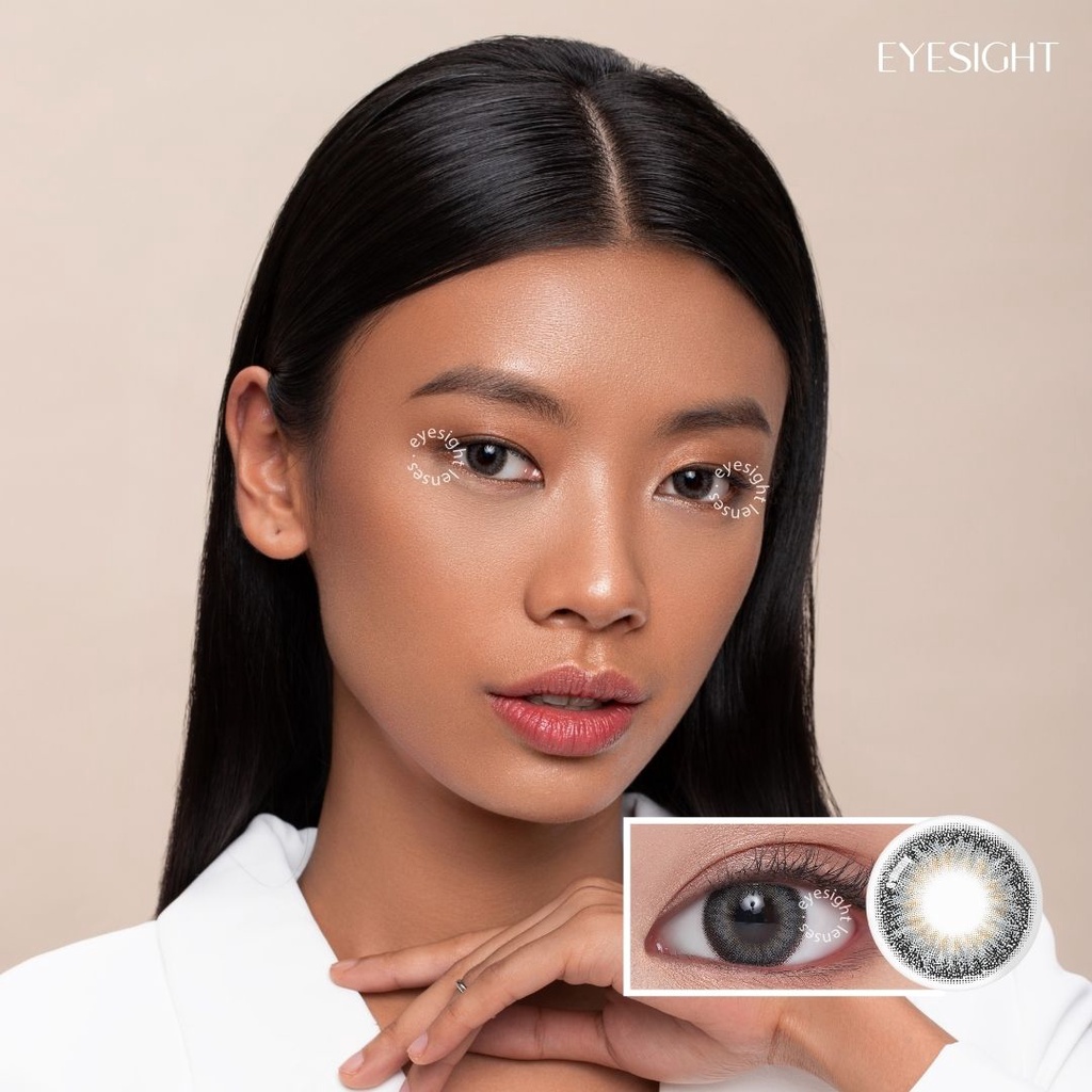 EYESIGHT LENSES Softlens Bloominc Daisy Gray | Softlens Korea Premium 14.2mm Warna Abu Semi Natural, Cocok Untuk Daily atau Party, Bisa Normal Dan Minus (2pcs/sepasang)