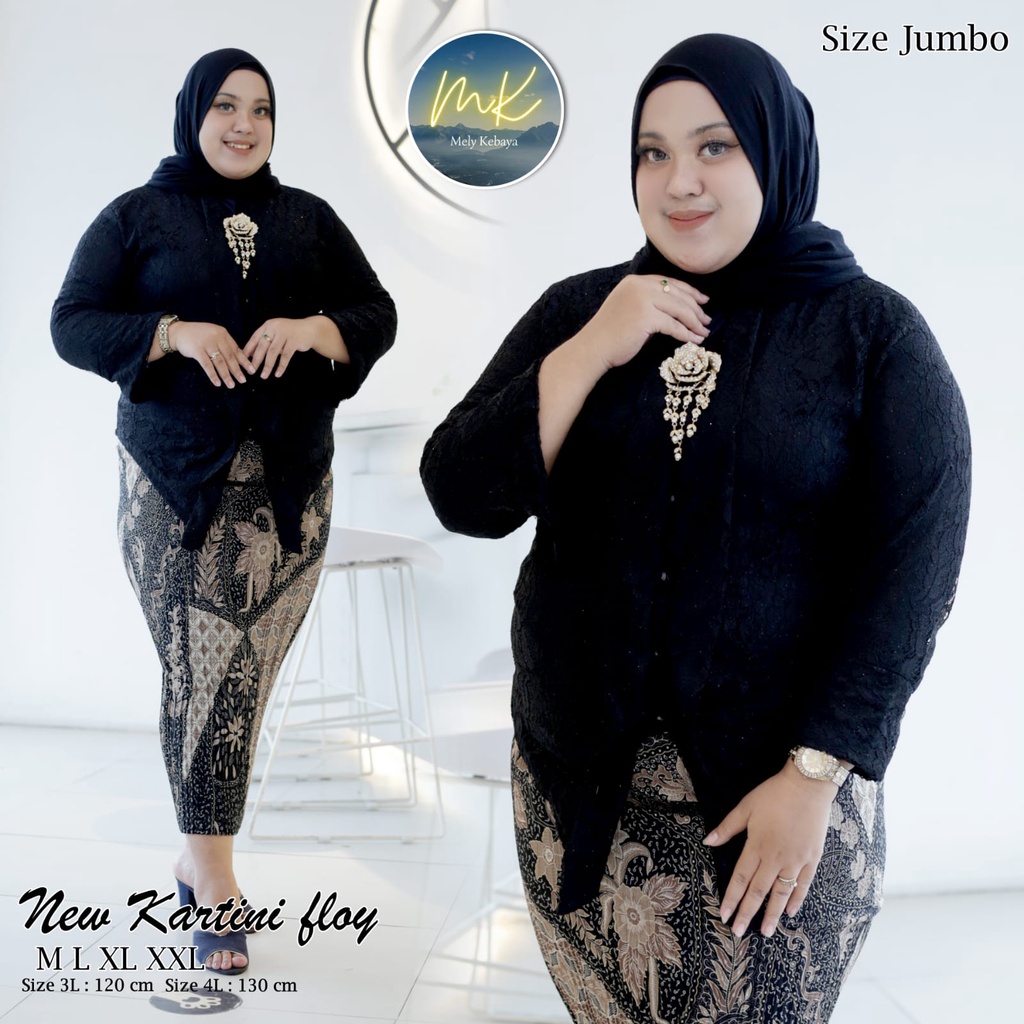 HN MODE - Setelan kebaya floy brukat kartini jumbo / kebaya kutubaru