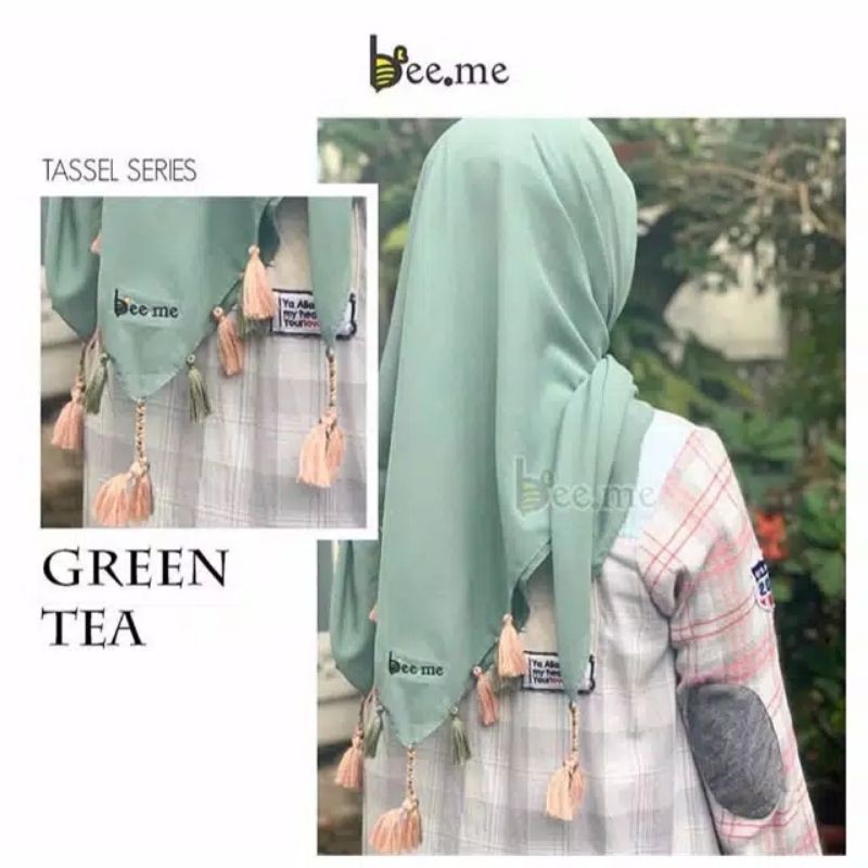 bee me hijab tassel green tea