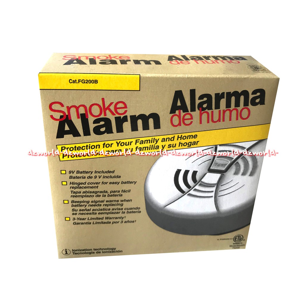 Smoke Alarm Asap Rokok dengan daya 9 volt yang dioperasikan dengan baterai