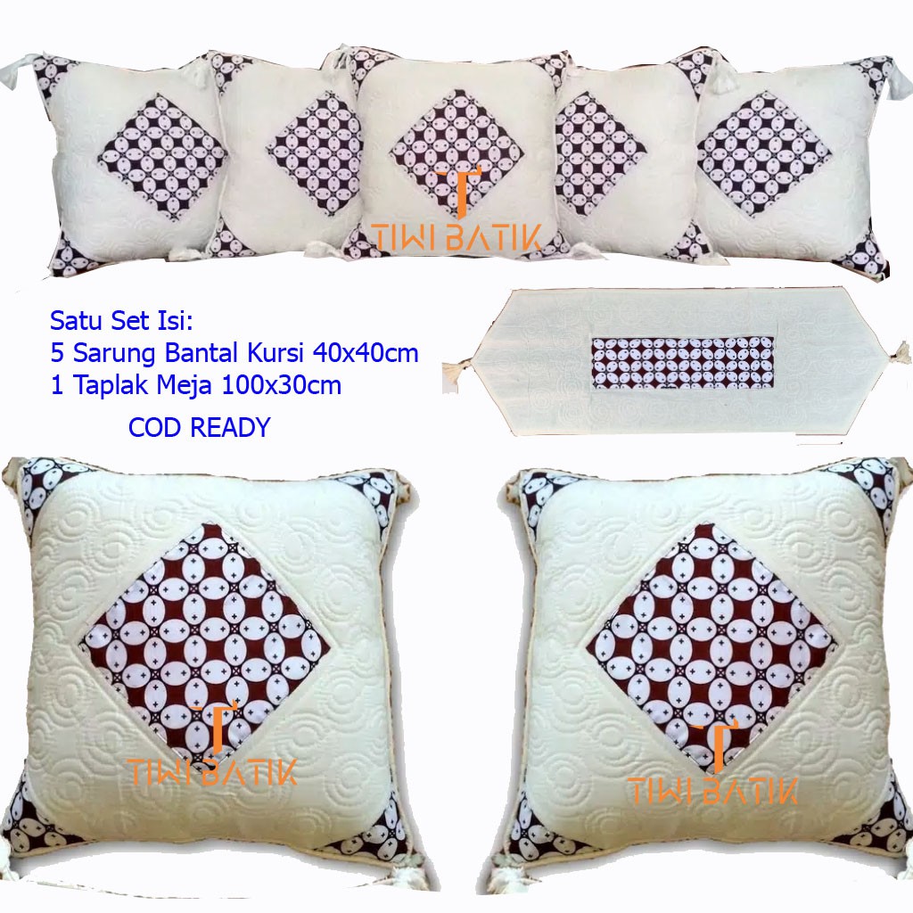 Sarung Bantal Kursi Sofa Batik Set Taplak Meja Murah Khas Jogja