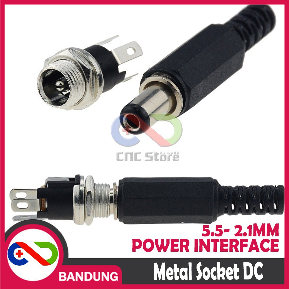 DC-021 METAL SOCKET DC  POWER INTERFACE 5.5- 2.1MM