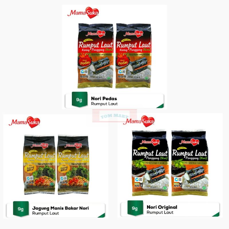 

MAMASUKA - RUMPUT LAUT PANGGANG ORIGINAL, SPICY, JAGUNG BAKAR 9G